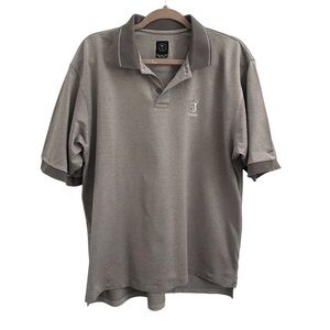 Nike TPC Michigan Gray & White Pique Knit Vented Polo Shirt Size Large